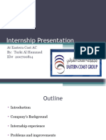 Internship Presentation: at Eastern Cost AC By: Turki Al Hammad ID# 200700814