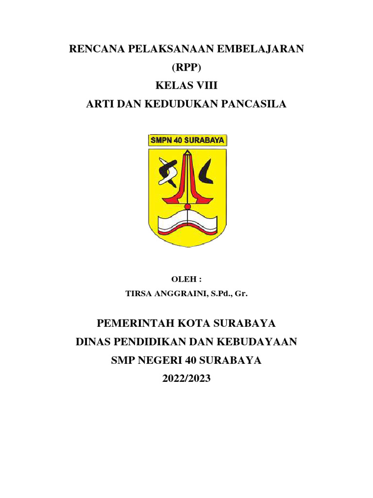 Arti dan Fungsi Pancasila dalam RPP | PDF