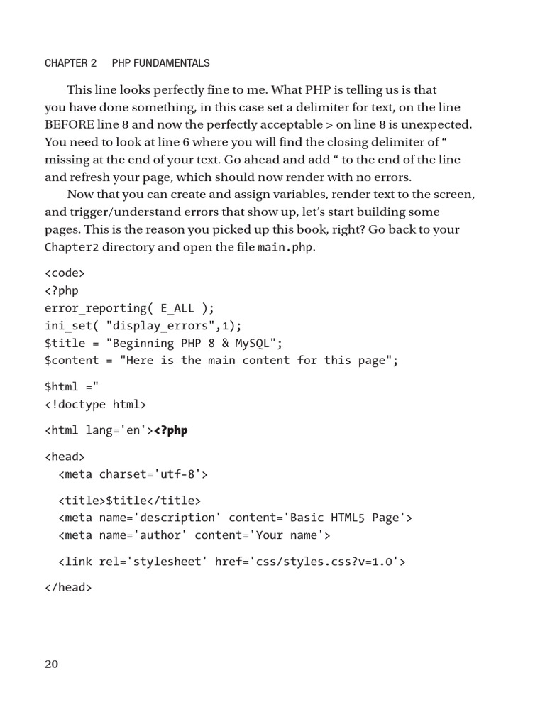 Chapter 2 PHP Fundamentals | PDF | Php | Networking