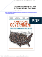 Dwnload Full American Government Institutions and Policies 16th Edition Wilson Test Bank PDF
