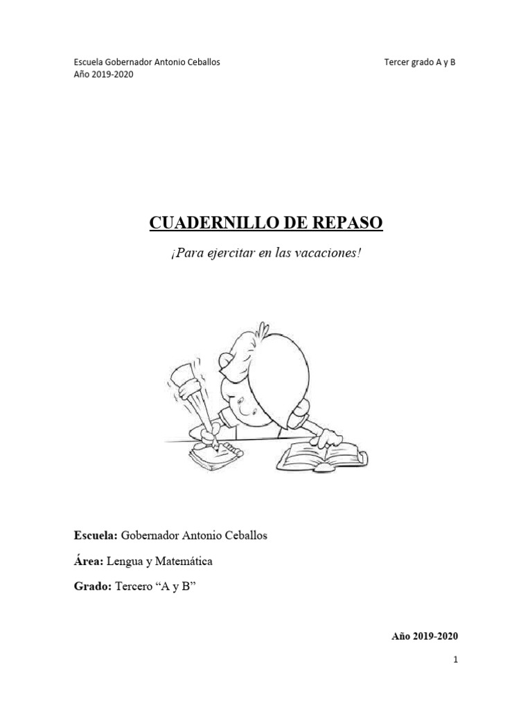 Cuadernillo de Repaso para Tercer Grado | PDF
