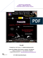 Teatro de La Sensacion-Taller Poesia Ritual y Perfomance Mexico Con Ficha Inscrpcion