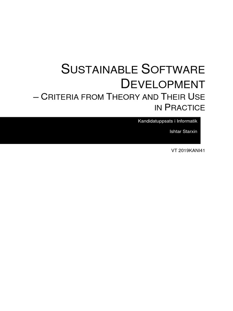 Sustainable Software Development Practices | PDF | Agile Software ...