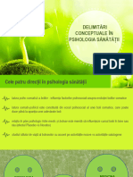 9a. DELIMITĂRI CONCEPTUALE ÎN PSIHOLOGIA SĂNĂTĂȚII