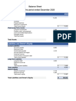 Lec 10 Excel Sheet Format For Balance Sheet