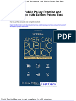 Dwnload Full American Public Policy Promise and Performance 10th Edition Peters Test Bank PDF