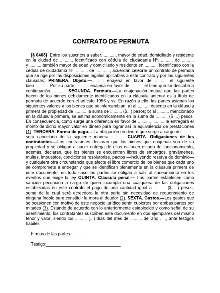 Contrato de Permuta Comercial | PDF | Justicia | Crimen y violencia