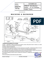 Devoir de Contrôle N°1: Machine A Rainurer