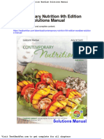 Dwnload Full Contemporary Nutrition 9th Edition Wardlaw Solutions Manual PDF