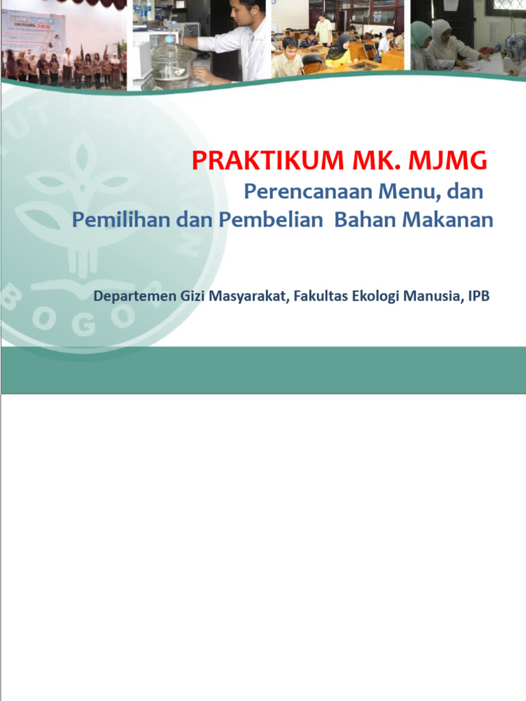 Perencanaan Menu dan Bahan Makanan | PDF