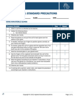 Skills Checklist l4 - Using Non-Sterile Gloves