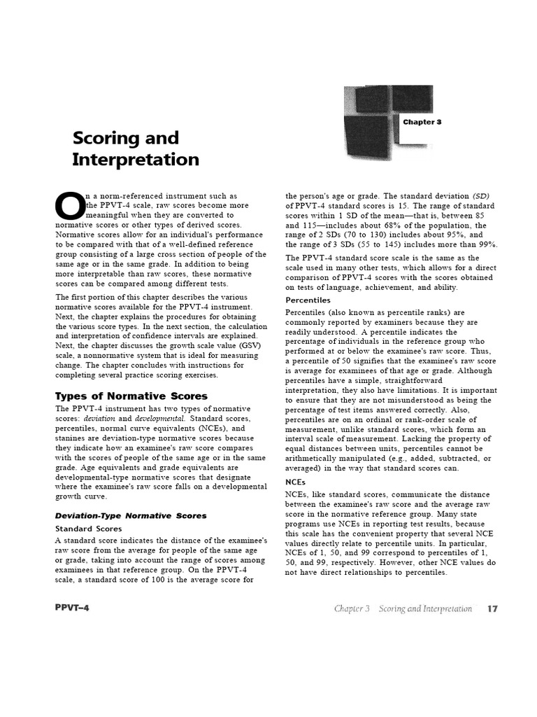 PPVT-4 Scoring and Interpretation Guide | PDF | Standard Score ...
