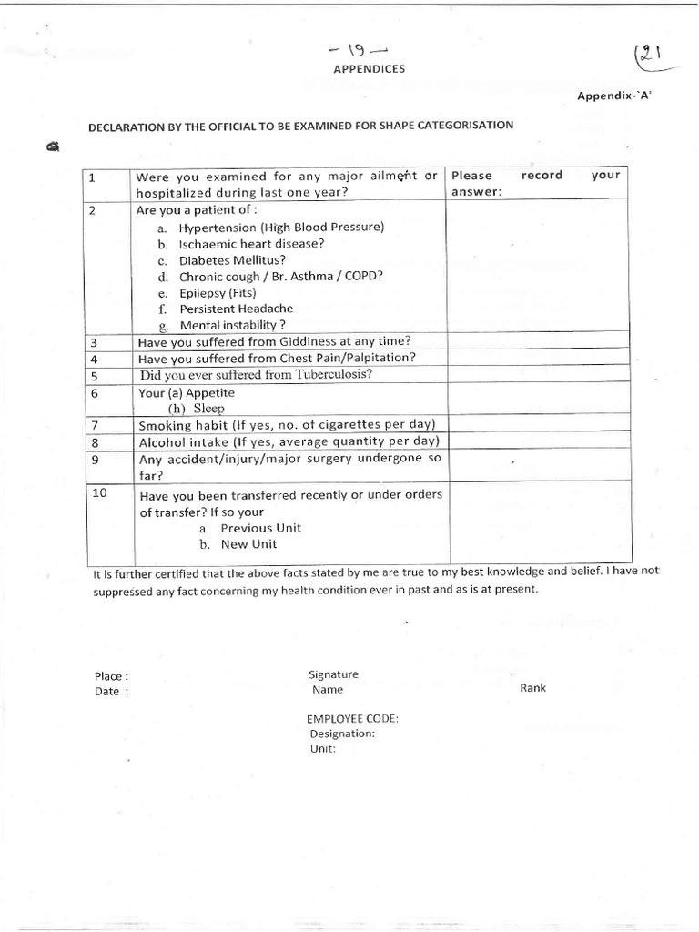 Medical Fitness Certificate Guidelines | PDF | Anatomy | Medicine
