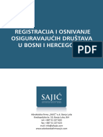 Registracija I Osnivanje Osiguravajucih Drustava U BiH Prelom