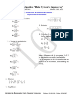 Tarea Radicación de Números Racionales 2do Año 2023