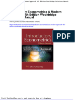 Dwnload Full Introductory Econometrics A Modern Approach 4th Edition Wooldridge Solutions Manual PDF