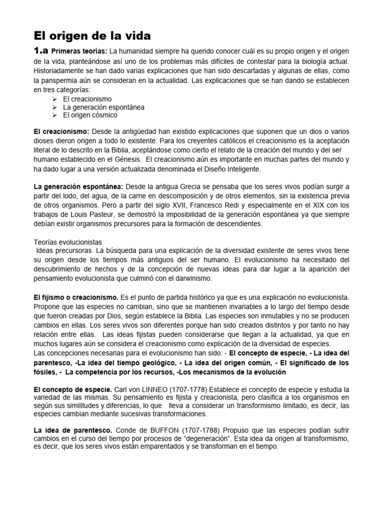 Teorías sobre el origen de la vida humana | PDF | Evolución | Homo