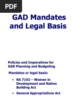 GAD Mandates, Preparation of GAD Plan, and Budget