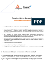 ESTUDO DIRIGIDO REVISÃO - Técnicas - Psicoterápicas