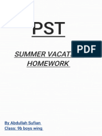 PST Summer Vacation Homework by Abdullah Sufian