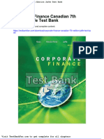 Dwnload Full Corporate Finance Canadian 7th Edition Jaffe Test Bank PDF