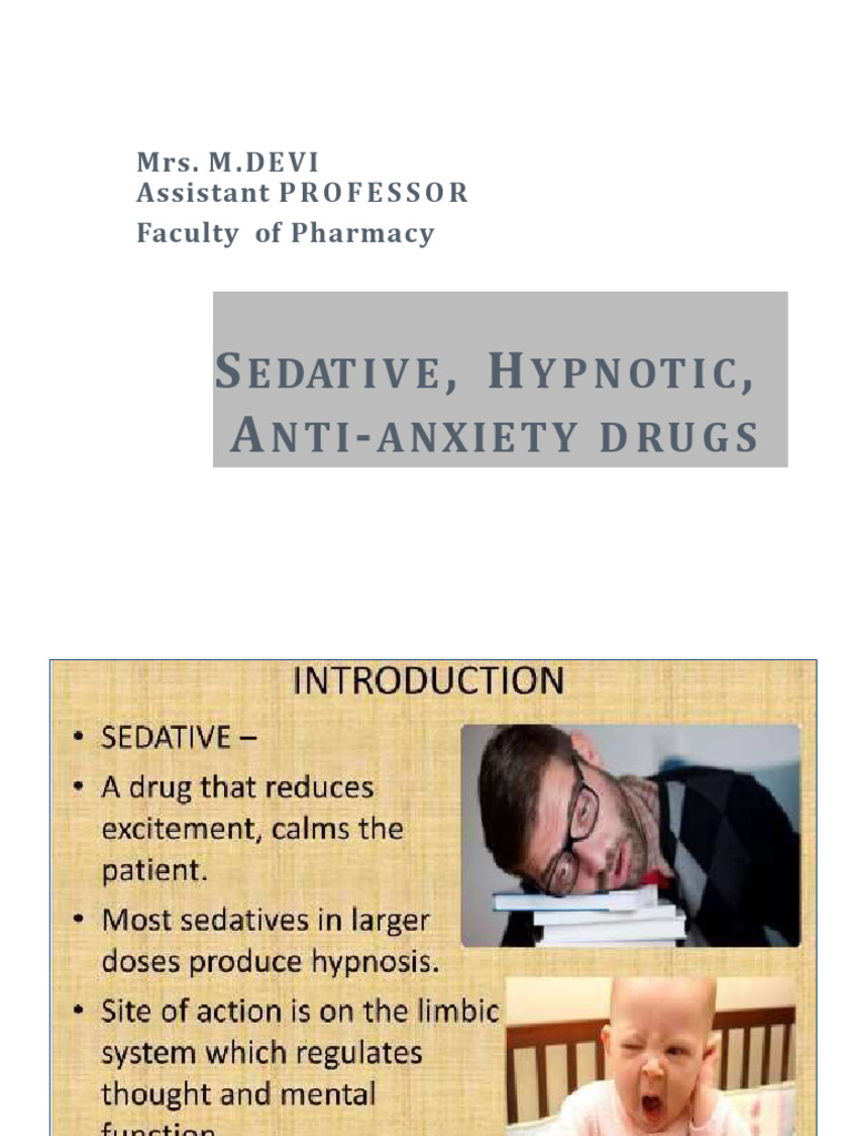 Anxiolytics and Sedative Drug Overview | PDF | Benzodiazepine ...