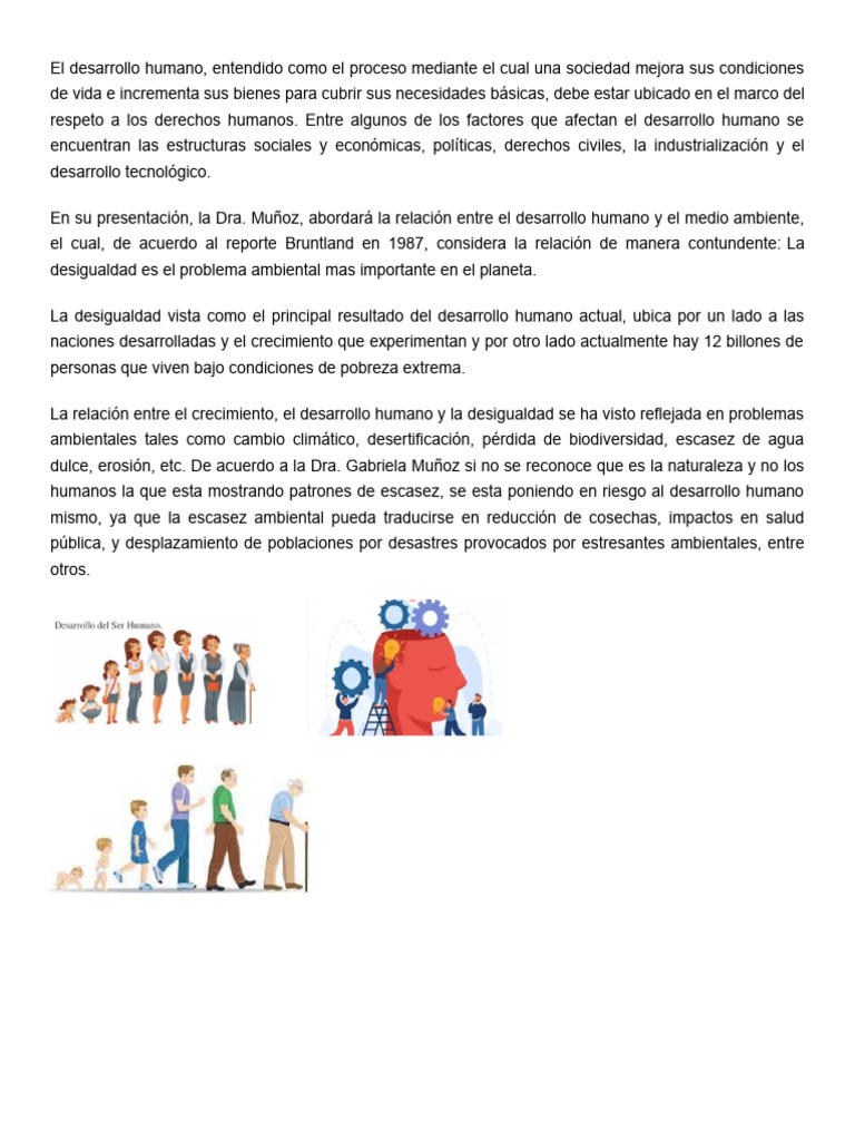 El Desarrollo Humano | PDF | Entorno natural | Desigualdad social