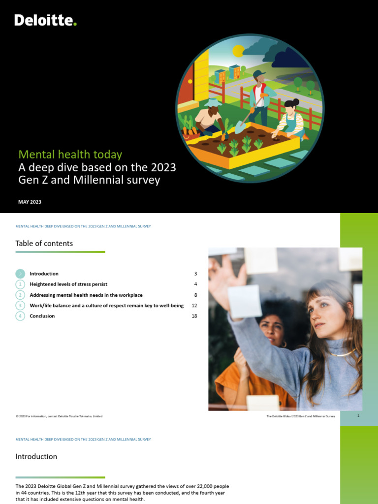 Deloitte 2023 Genz Millennial Survey Mental Health | PDF | Cost Of ...