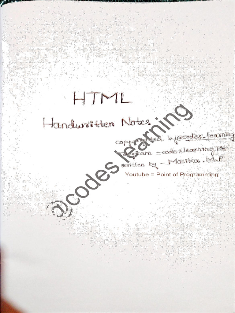 HTML Hand-Written Notes | PDF