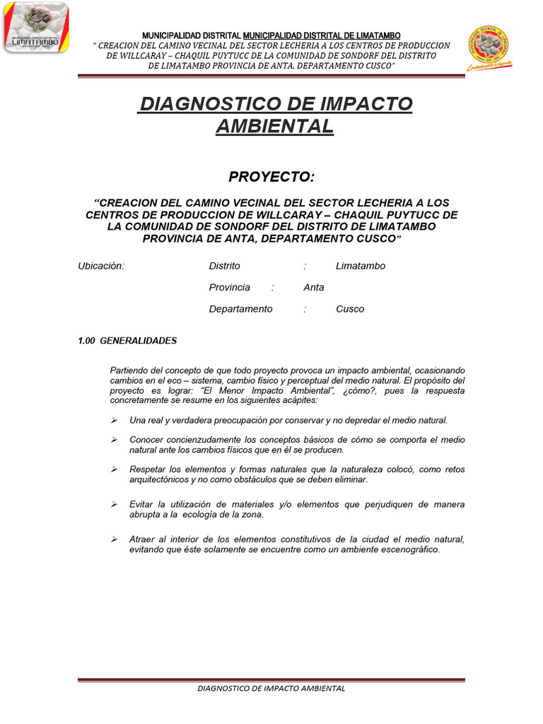 1 Impacto Ambiental | PDF | Residuos | Evaluación de impacto ambiental