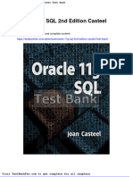 Dwnload Full Oracle 11g SQL 2nd Edition Casteel Test Bank PDF