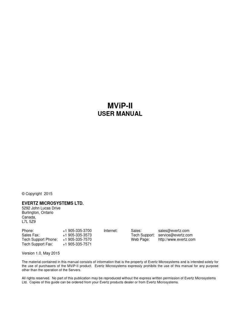 MViP-II User Manual 1v0 | PDF | Video | Hdmi
