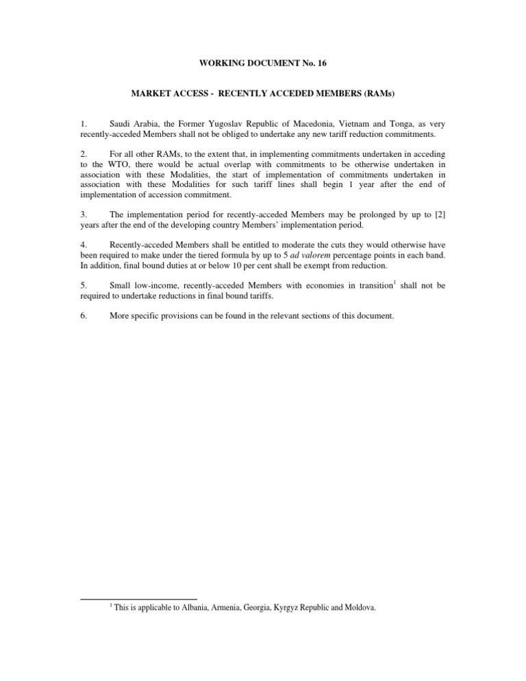 Market Access for Recently Acceded Members | PDF