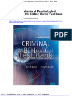 Dwnload Full Criminal Behavior A Psychological Approach 11th Edition Bartol Test Bank PDF