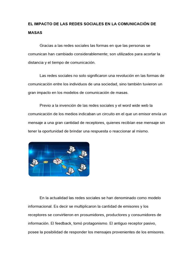 El Impacto de Las Redes Sociales en La Comunicación de Masas | PDF ...