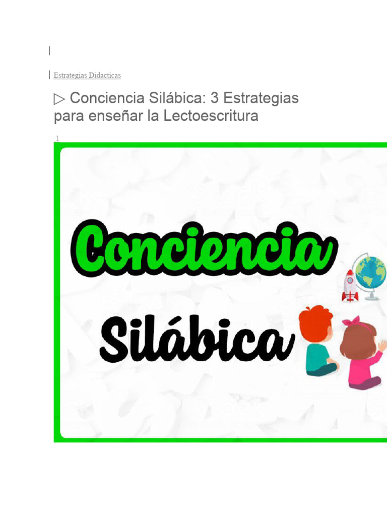Estrategias para Conciencia Silábica | PDF | Sílaba | Palabra
