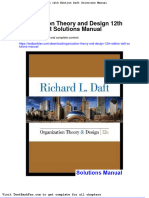 Dwnload Full Organization Theory and Design 12th Edition Daft Solutions Manual PDF