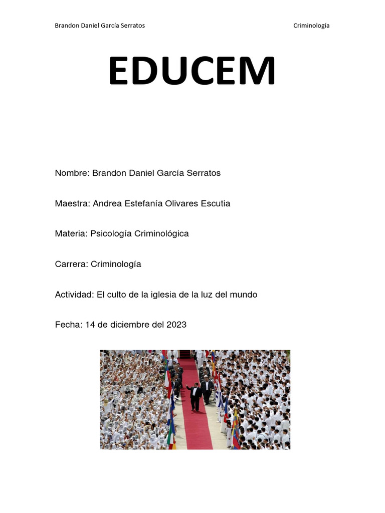 Culto De La Luz Del Mundo Controversias Pdf