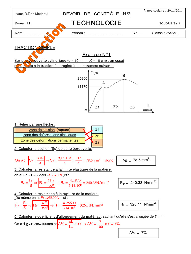 Problèmes de traction simple en PDF | PDF | Physique appliquée et ...