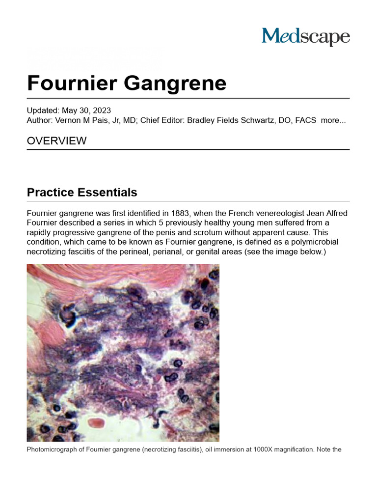Fournier Gangrene Practice Essentials, Background, Anatomy PDF
