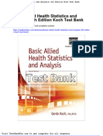 Dwnload Full Basic Allied Health Statistics and Analysis 4th Edition Koch Test Bank PDF