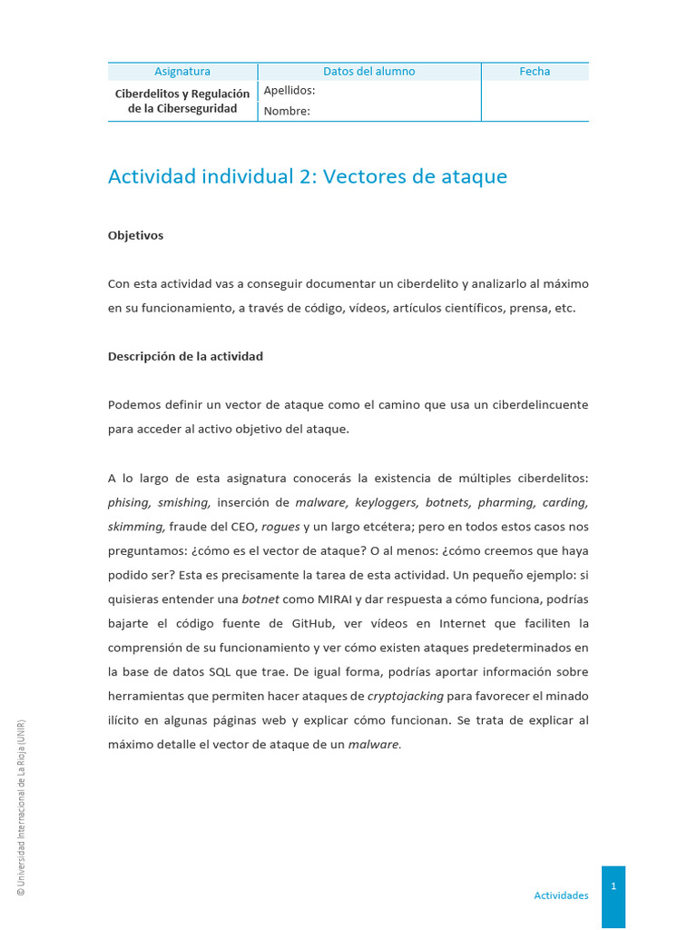 Vectores De Ataque Pdf Cibercrimen La Seguridad Informática