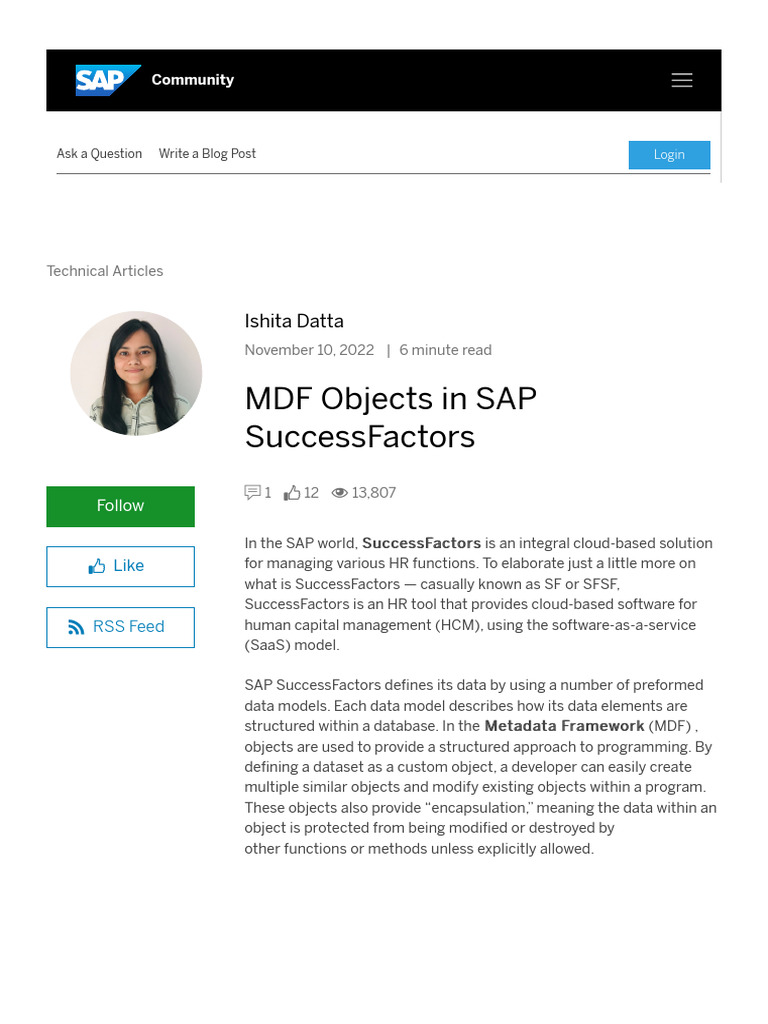 Understanding MDF Objects in SuccessFactors | PDF | Object (Computer ...