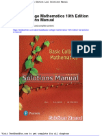 Dwnload Full Basic College Mathematics 10th Edition Lial Solutions Manual PDF