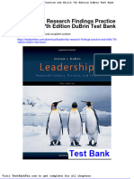 Dwnload Full Leadership Research Findings Practice and Skills 7th Edition Dubrin Test Bank PDF