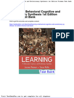 Dwnload Full Learning A Behavioral Cognitive and Evolutionary Synthesis 1st Edition Frieman Test Bank PDF
