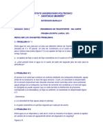 Prueba Escrita Larga 20%,fenomenos de Transporte, 2do Corte, Santiago, 1-2023