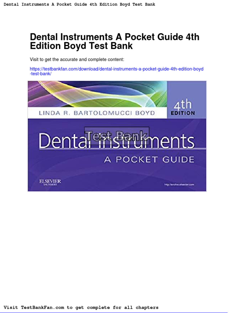 Dwnload Full Dental Instruments A Pocket Guide 4th Edition Boyd Test