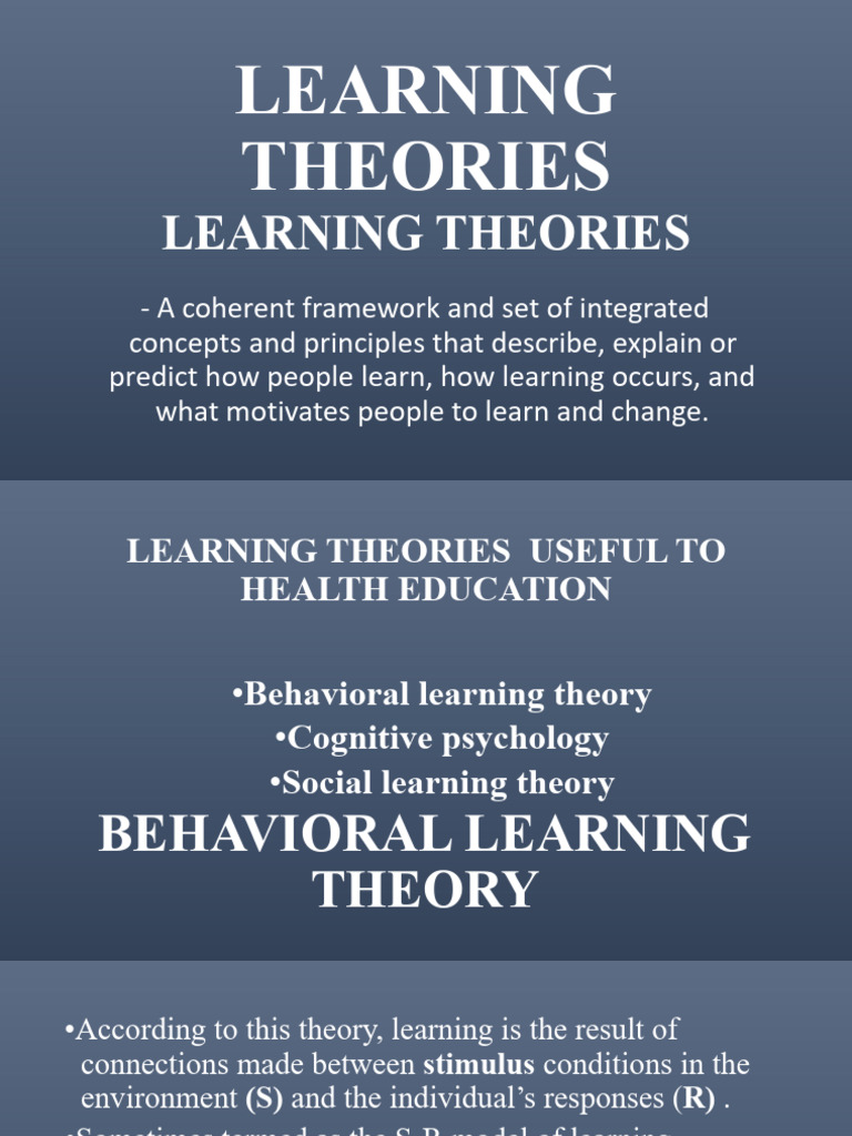 Learning Theories Pdf Classical Conditioning Reinforcement