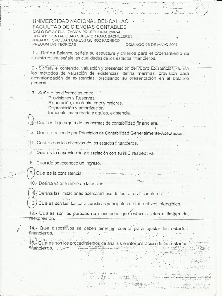 Examen Final De Titulación Contabilidad Superior Pdf